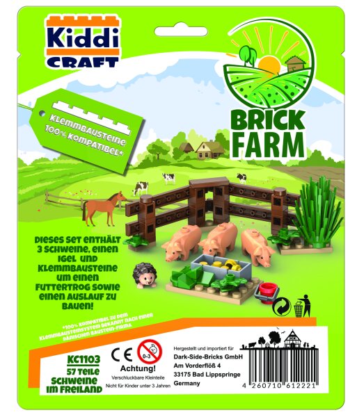 KoDeer Custom Schweinestall Bausatz – MOC Bauernhof-Szenerie Für Minifiguren, Klemmbausteine Set