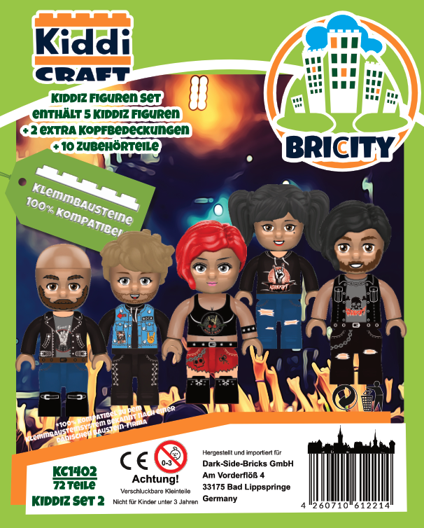 KIDDIZ KC1402 Set Personaggi Rock Festival Con Clip | 5 Figure + Accessori | Compatibili Con Mattoncini