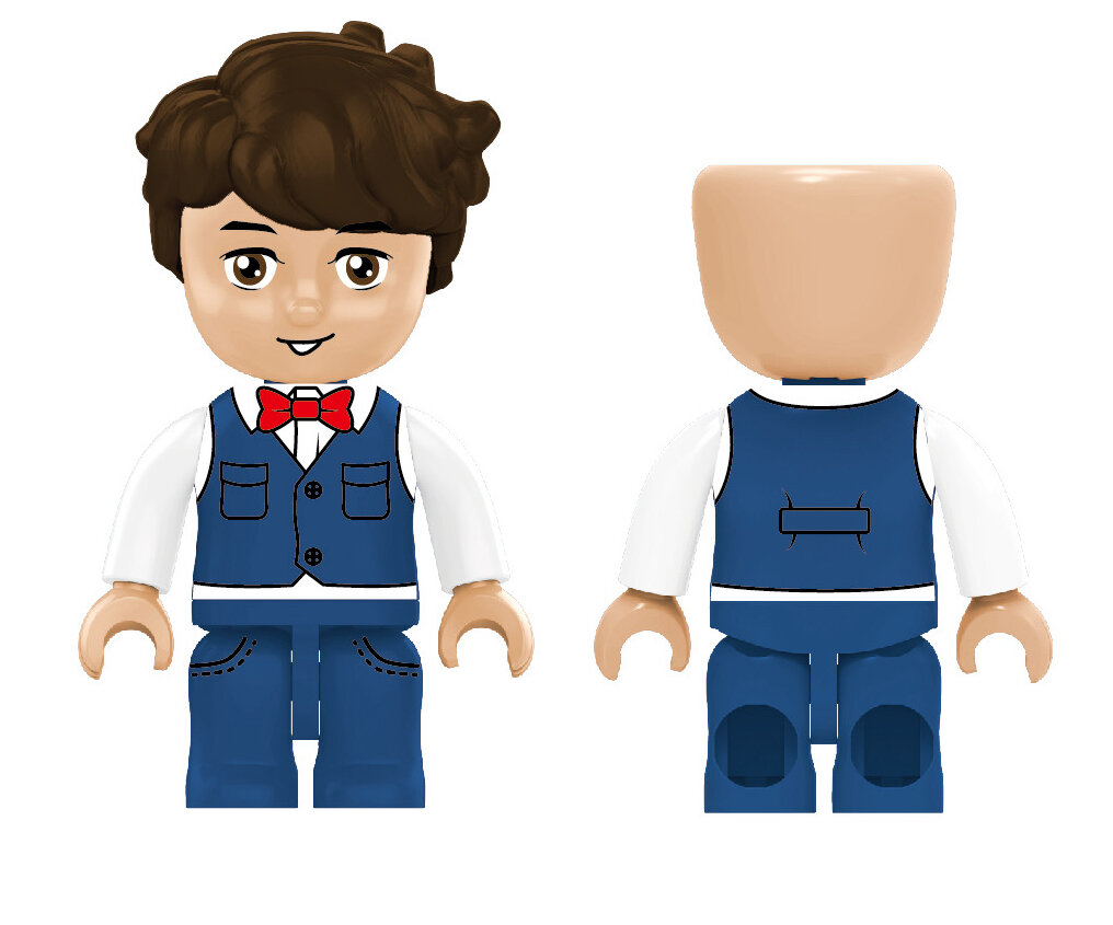 KIDDIZ Figuren-Pack: Hochzeit – 5 Klemmbaustein-Figuren Mit Zubehör, Individualisierbar, Kompatibel
