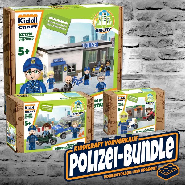 Bundle: Kiddicraft Polizei-Sets